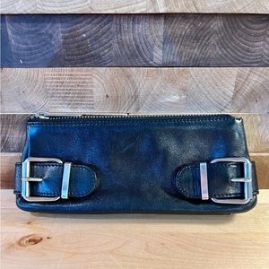 Vintage Banana Republic black leather clutch.